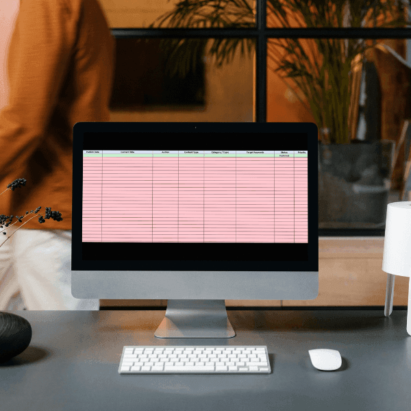 Blog content calendar template mockup